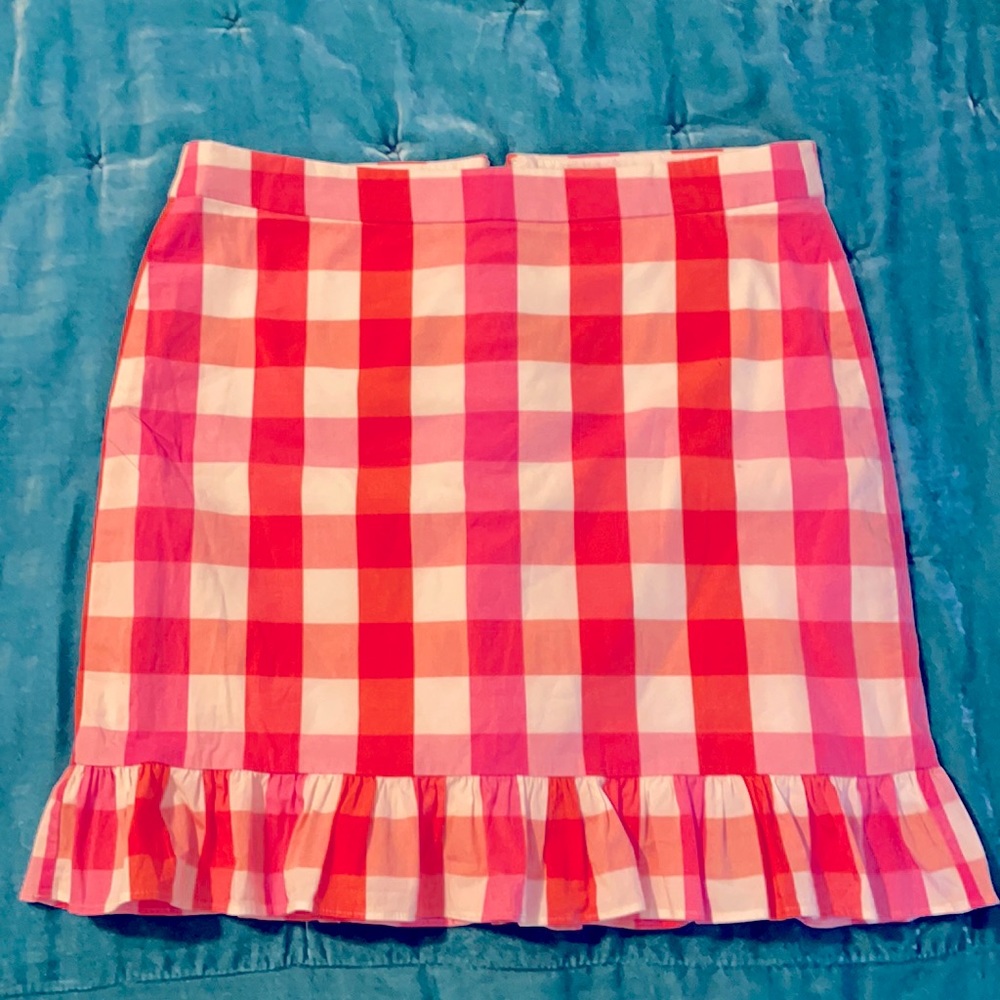 JCrew Pink Plaid Mini Skirt